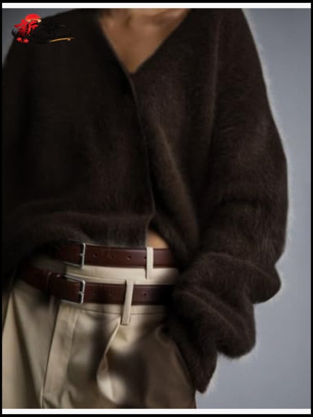 V Neck Fuzzy Knit Cardigan Sweater Button Down Slouchy Long Sleeve - Picture 4 of 7